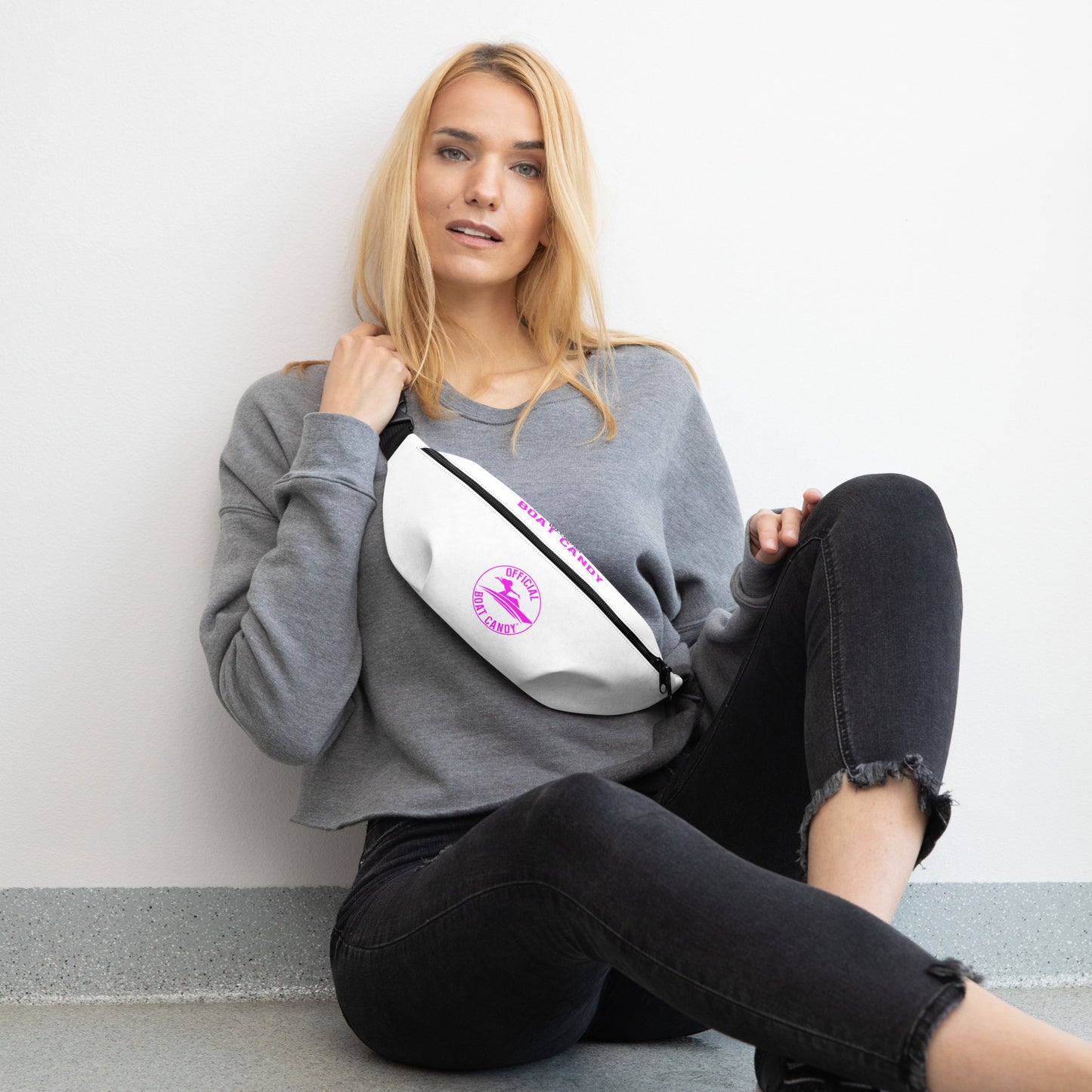Fanny Pack - Female Logo - Neon Pink on White