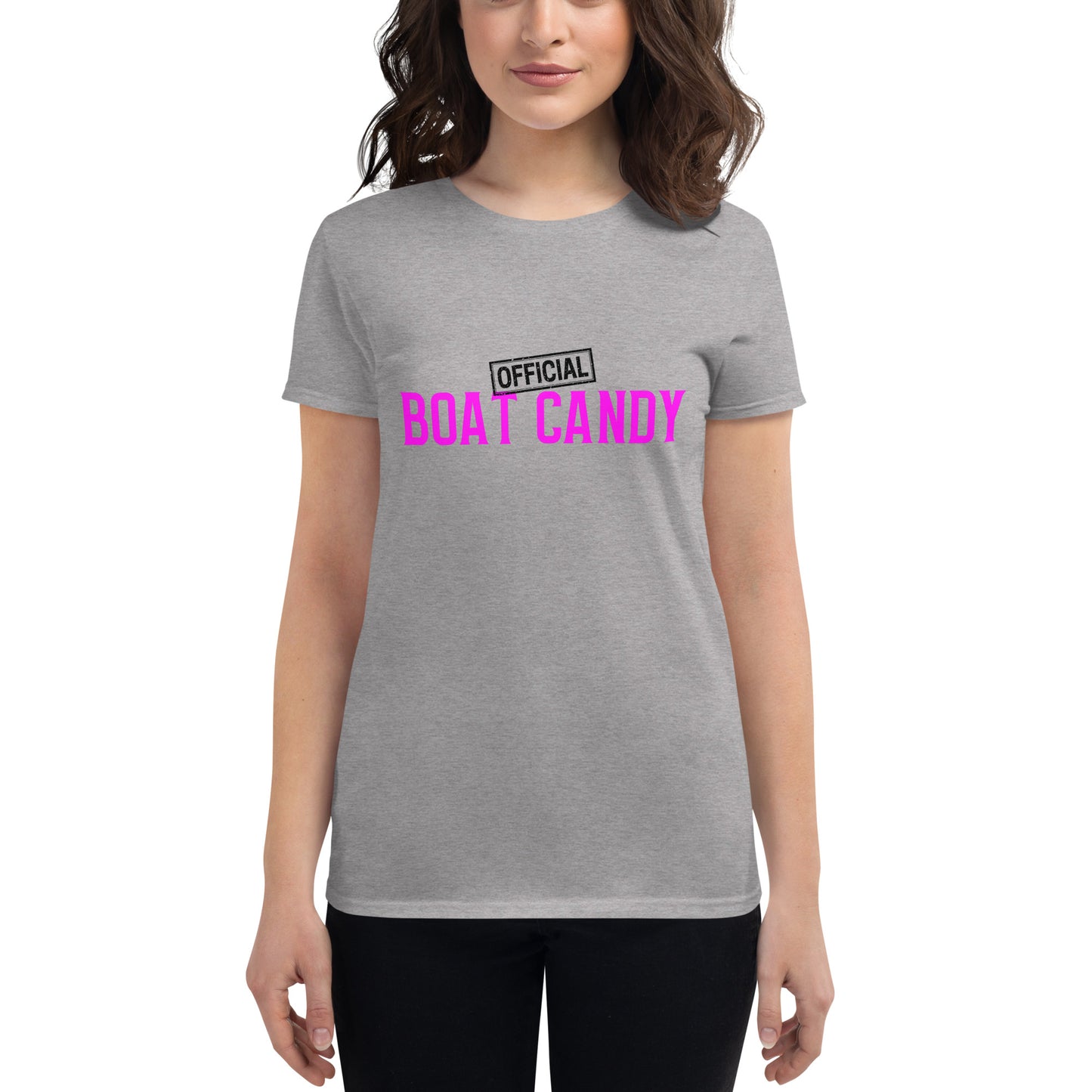 Women's Short Sleeve T-Shirt - S2 - Neon Pink and Black Print