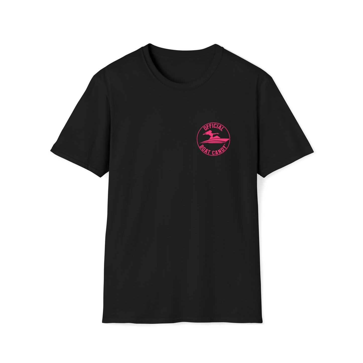 Unisex Softstyle T-Shirt - Official Boat Candy Logo - Roseo Print Front and Back