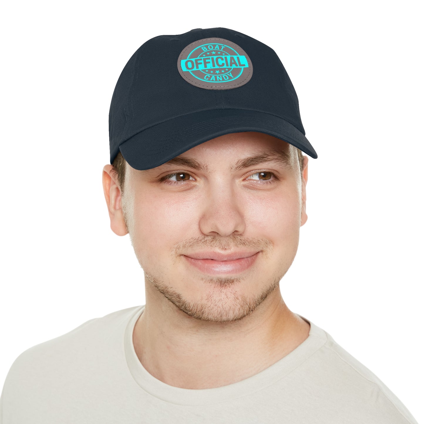 Dad Hat with Leather Patch (Round) - S3 - Blue Print