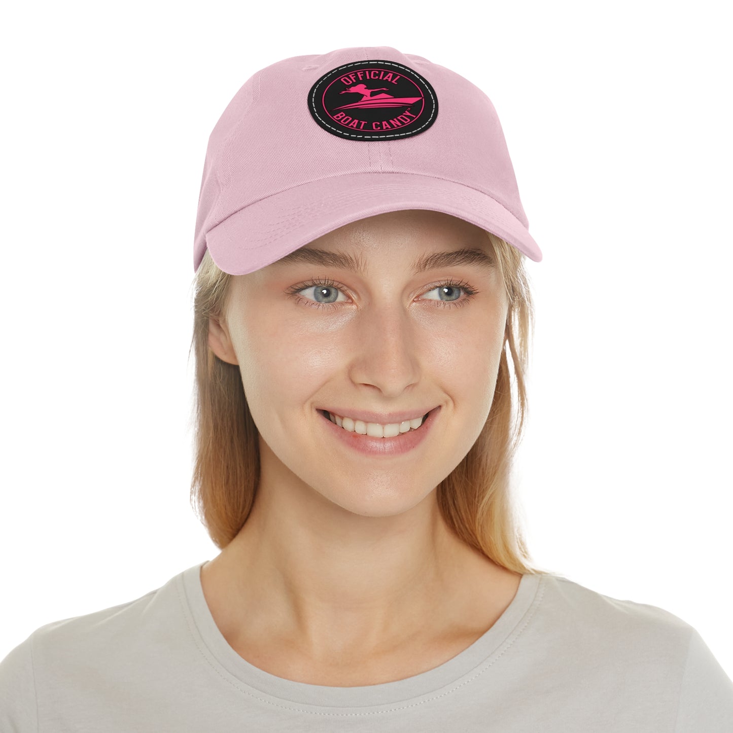 Dad Hat with Leather Patch (Round) - OBC Logo - Roseo Print