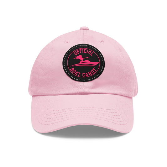 Dad Hat with Leather Patch (Round) - OBC Logo - Roseo Print