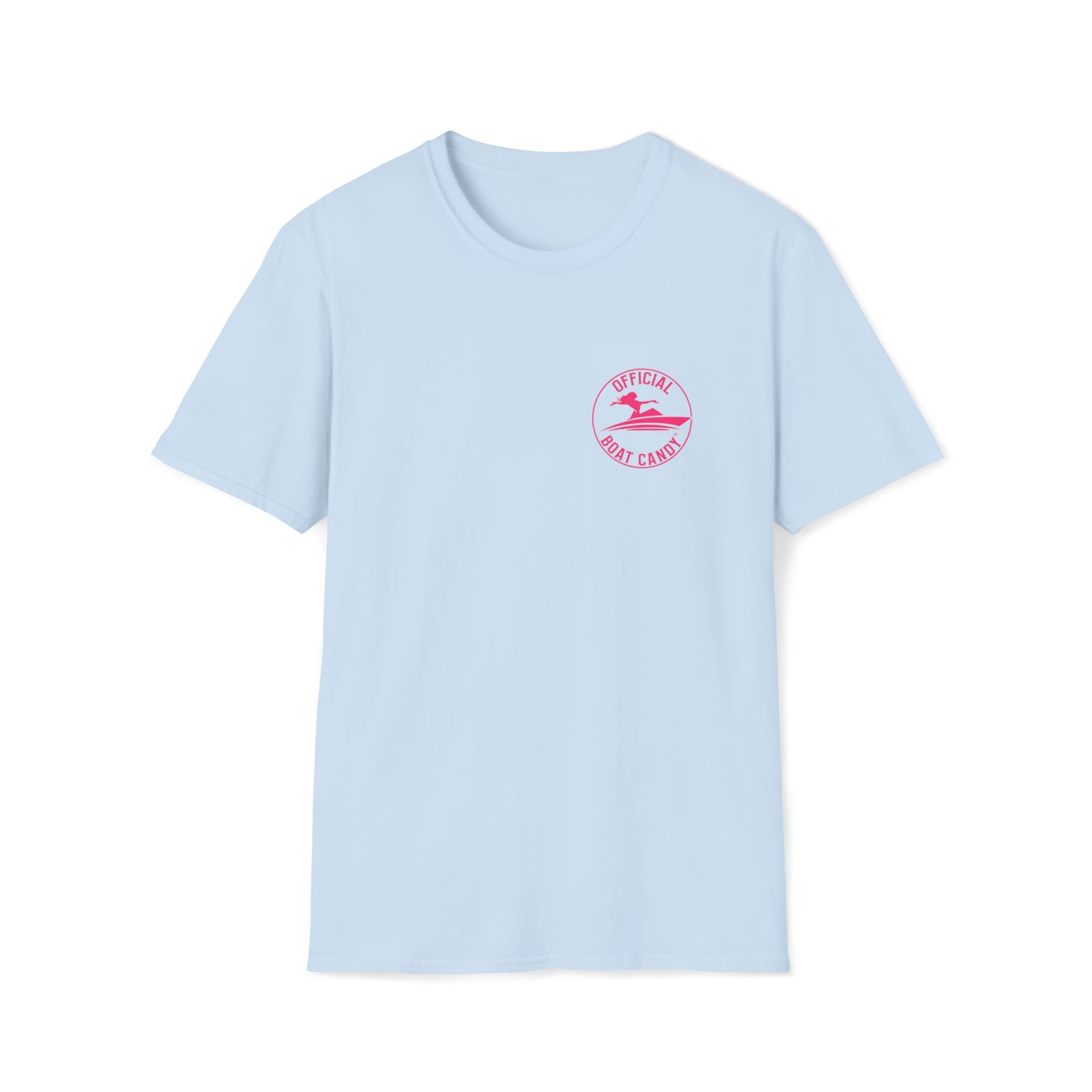 Unisex Softstyle T-Shirt - Official Boat Candy Logo - Roseo Print Front and Back