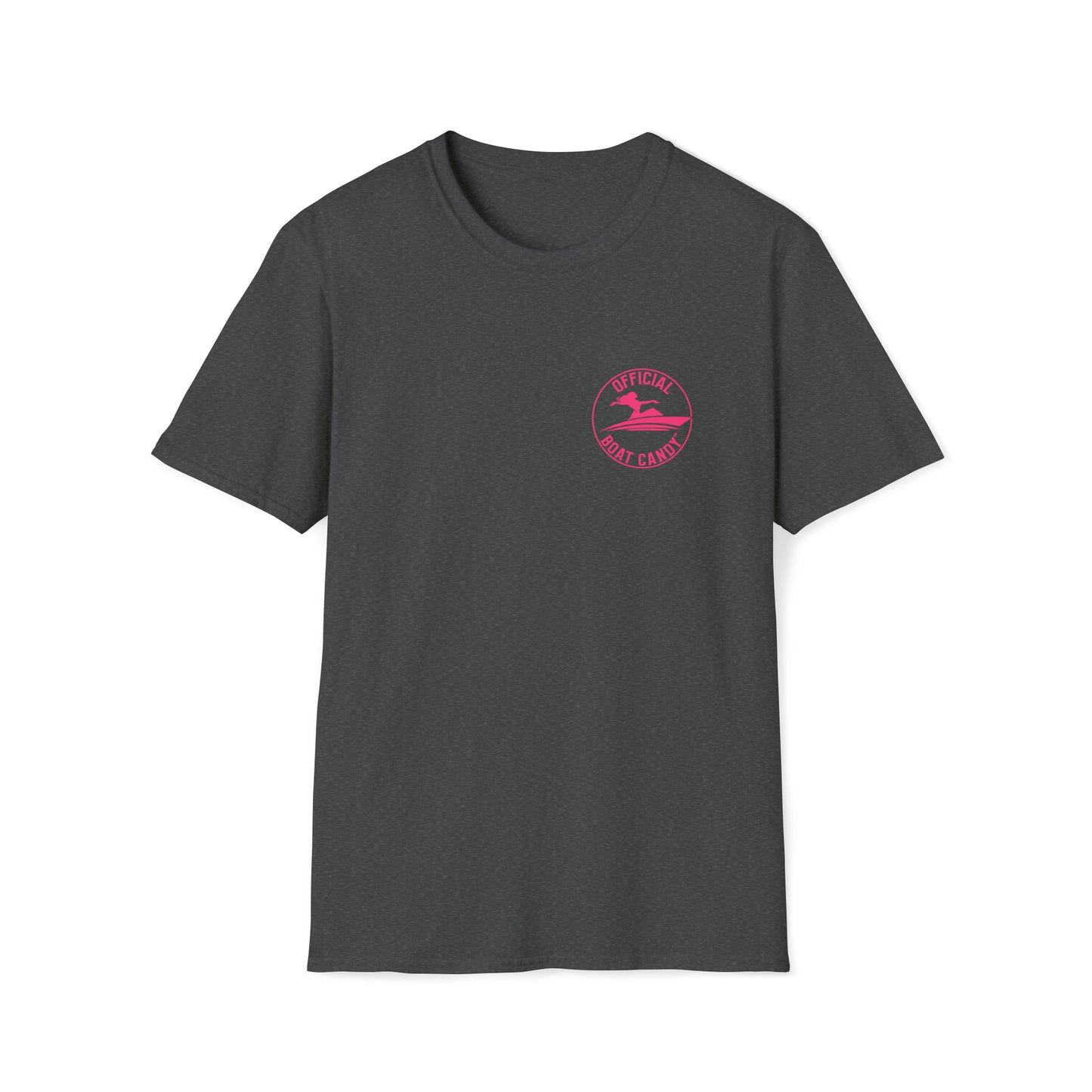 Unisex Softstyle T-Shirt - Official Boat Candy Logo - Roseo Print Front and Back