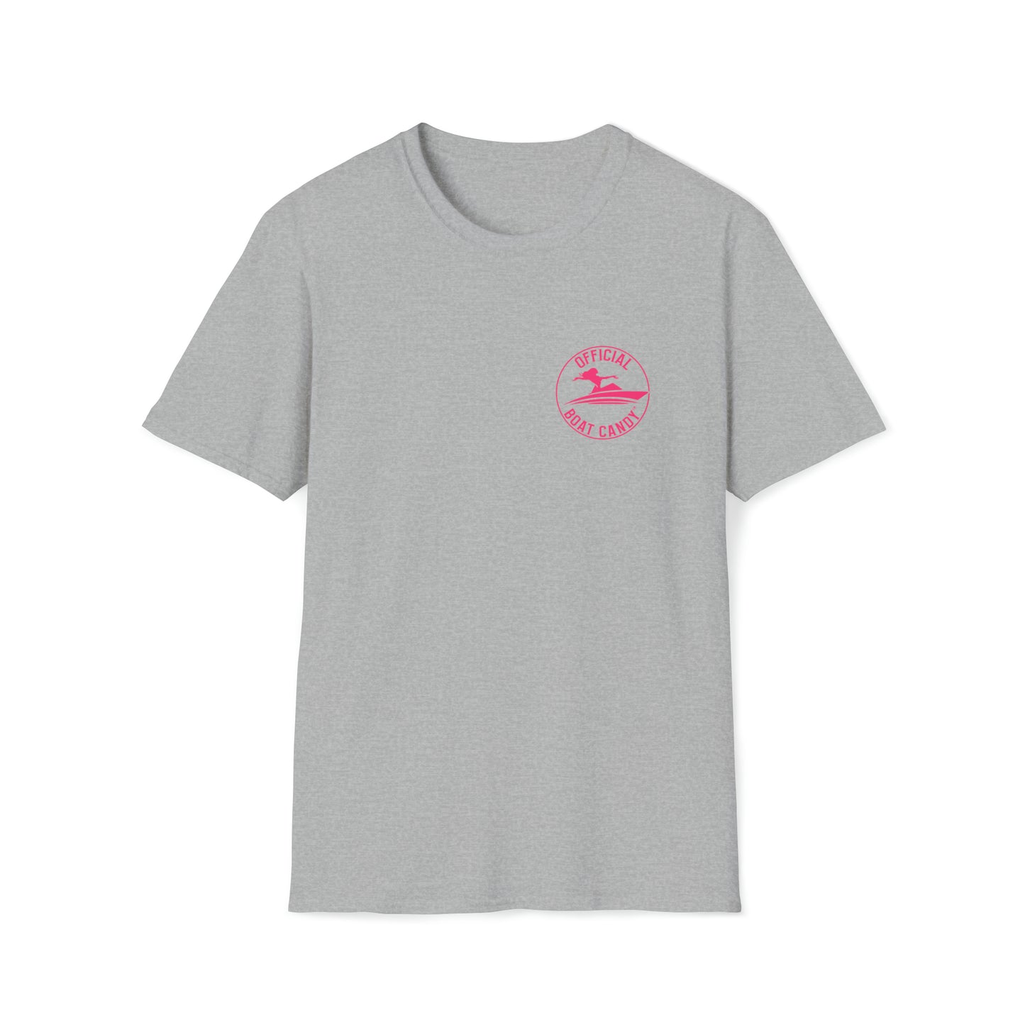 Unisex Softstyle T-Shirt - Official Boat Candy Logo - Roseo Print Front and Back