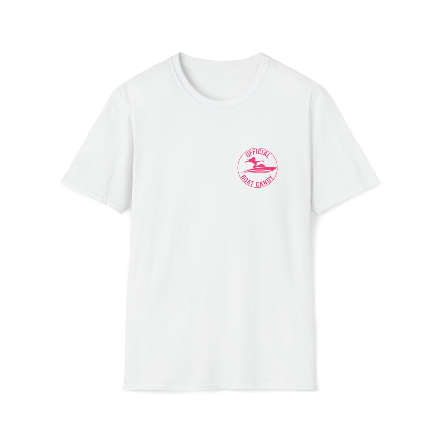 Unisex Softstyle T-Shirt - Official Boat Candy Logo - Roseo Print Front and Back