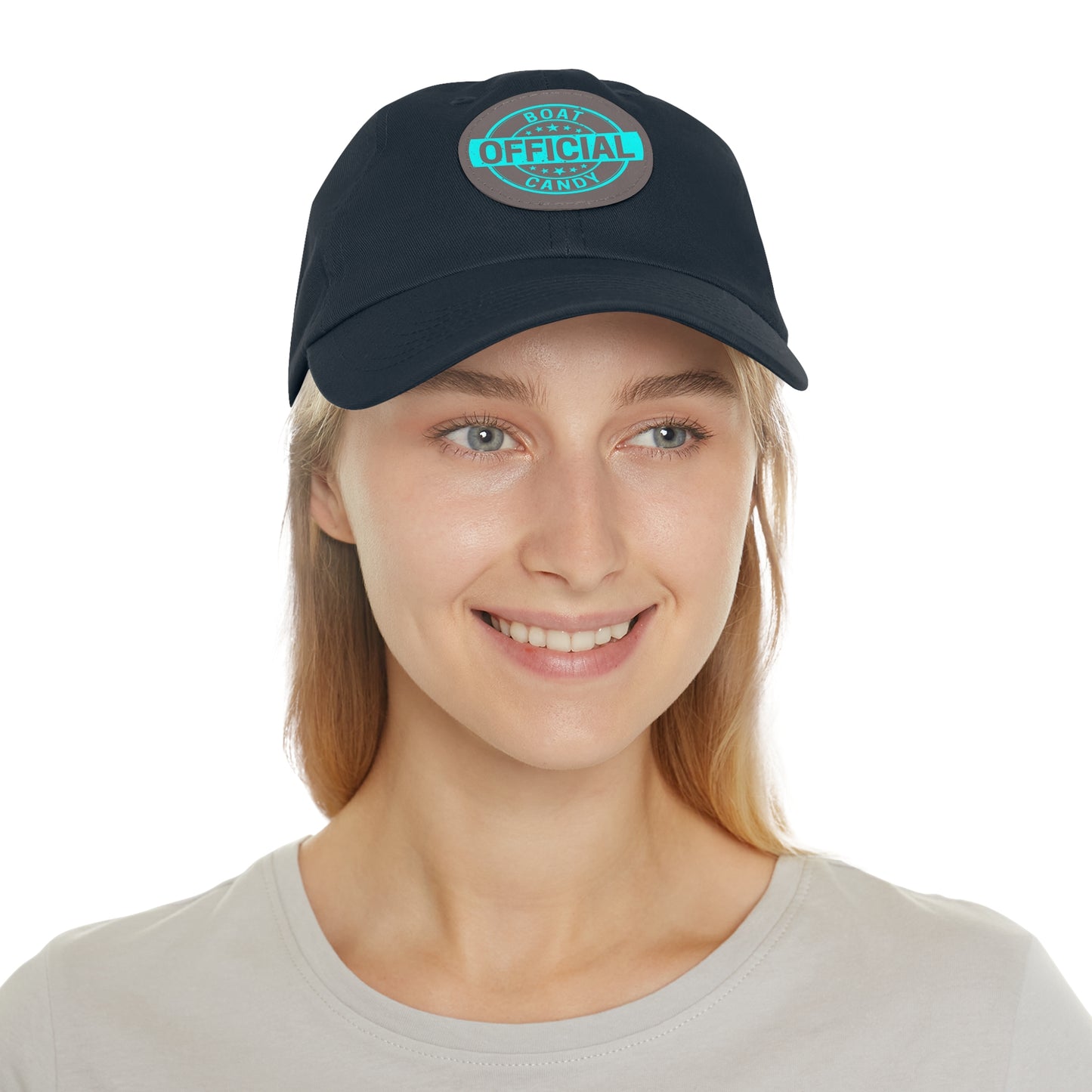 Dad Hat with Leather Patch (Round) - S3 - Blue Print