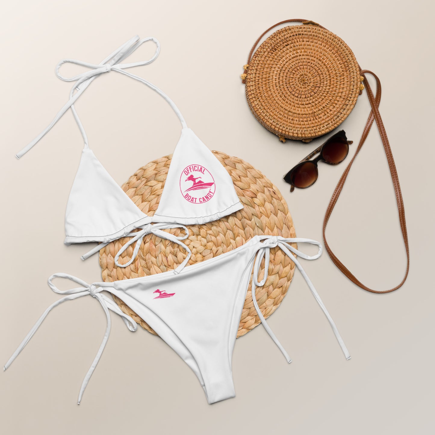 String Bikini - Female Logo - Roseo on White