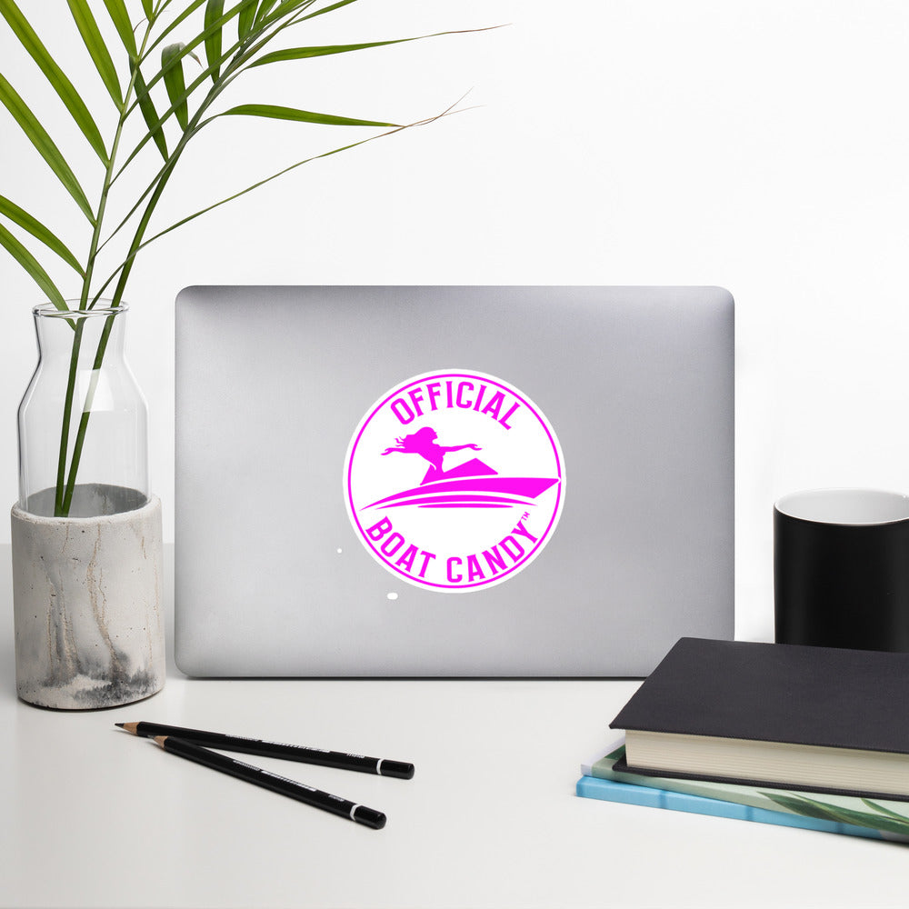 Bubble-Free Sticker - Female Logo - Neon Pink on White