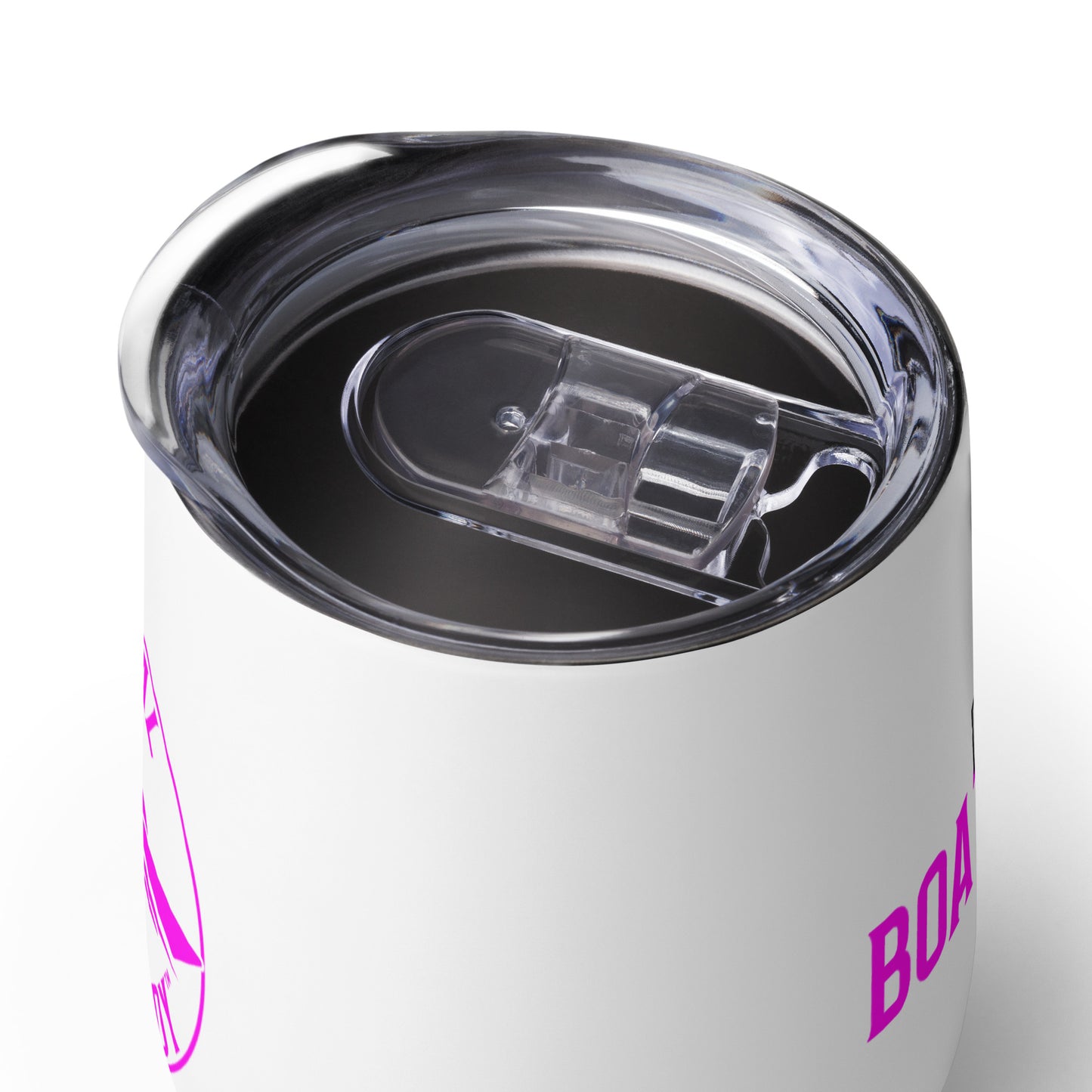 Wine Tumbler - Female Logo and S2 - Neon Pink on White