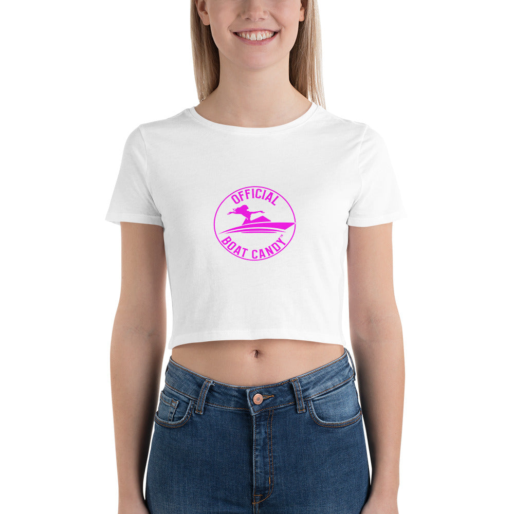 Women’s Crop Tee - Female Logo - Neon Pink