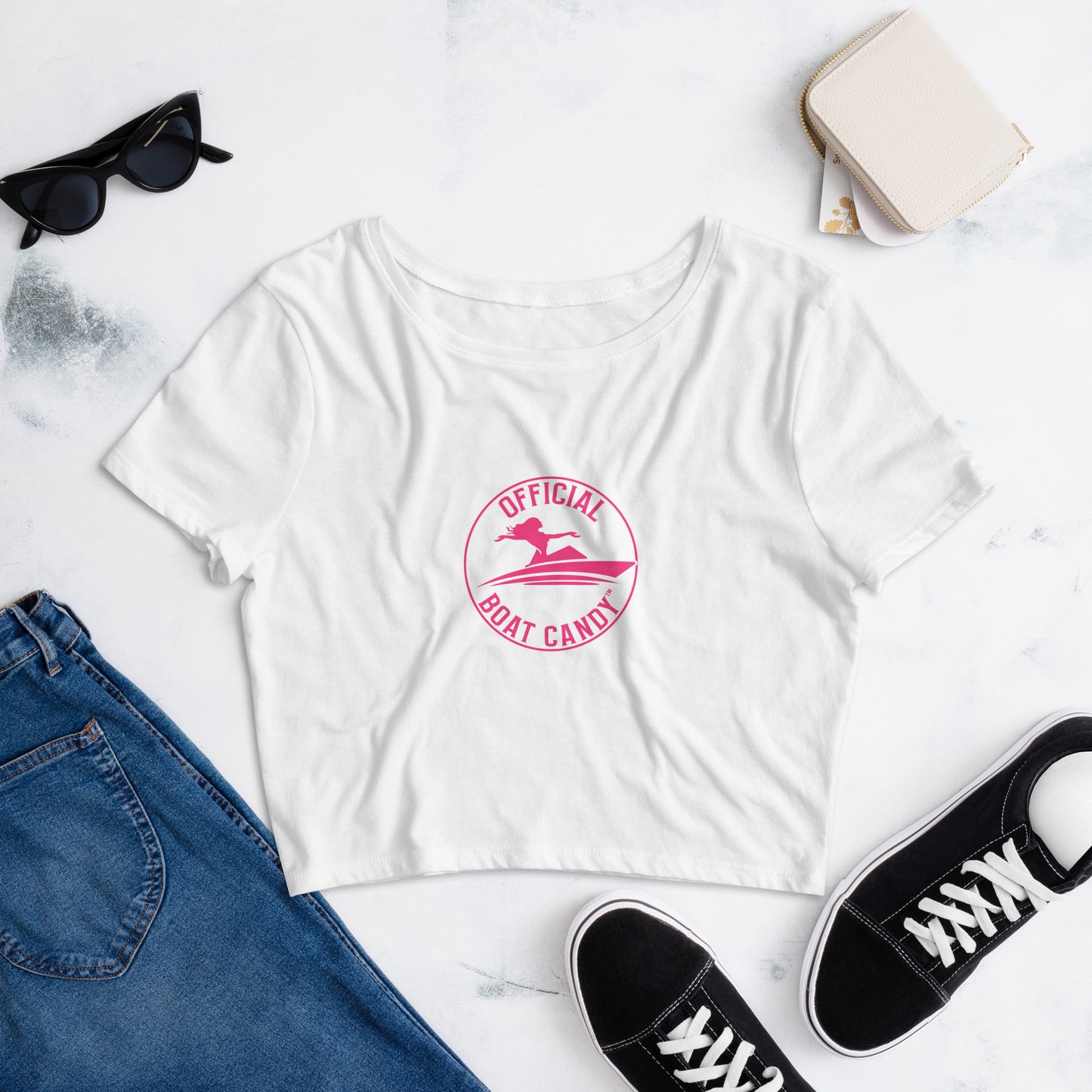 Women’s Crop Tee - Female Logo - Roseo Print